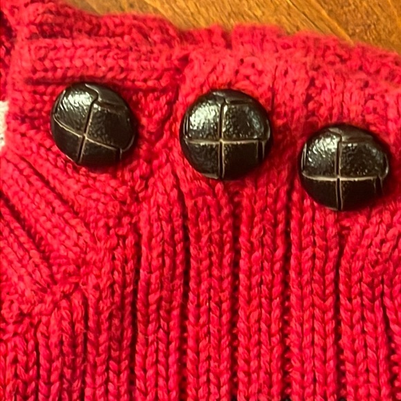 Vintage Tommy Hilfiger navy & red knitted chunky cardigan size 3-6 months - Picture 3 of 5